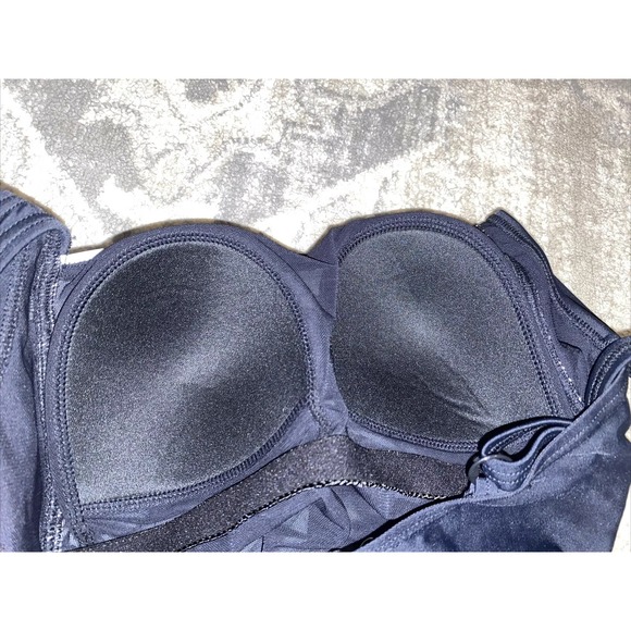 New Lascana For Venus Slimming One Piece Black Multi Polka Swim Swimsuit  Sz 10 - Picture 3 of 7